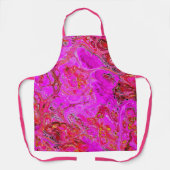Hot-roze en Magenta Swirl All-Over Print Apron Schort (Voorkant)
