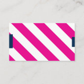 Hot-Roze en marineblauw gestreept Visitekaartje (Achterkant)