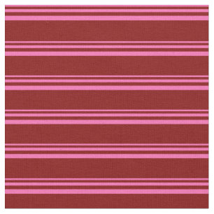 Hot-Roze en maroon gekleurd patroon van strepen Stof