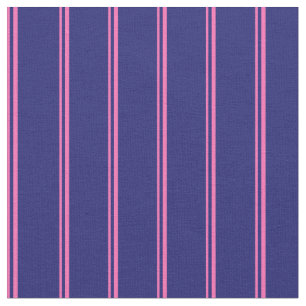 Hot-roze en Midnight Blue gekleurde lijnen Stof