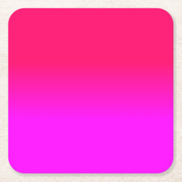 Hot-roze en Neon Pink Ombre Shade Kleur Vervagen Kartonnen Onderzetters