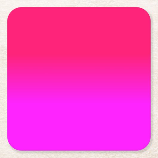 Hot-roze en Neon Pink Ombre Shade Kleur Vervagen Kartonnen Onderzetters (Voorkant)