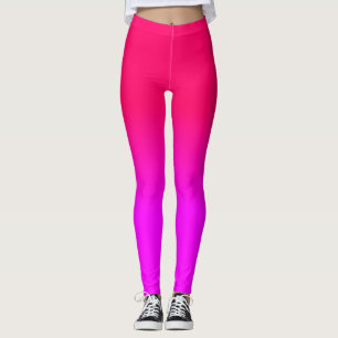 Hot-roze en Neon Pink Ombre Shade Kleur Vervagen Leggings