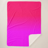 Hot-roze en Neon Pink Ombre Shade Kleur Vervagen Sherpa Deken (Voorkant)