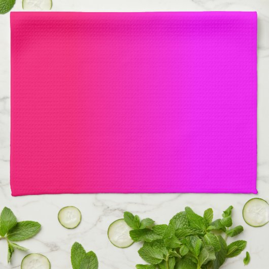 Hot-roze en Neon Pink Ombre Shade Kleur Vervagen Theedoek (Gevouwen)