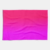 Hot-roze en Neon Pink Ombre Shade Kleur Vervagen Theedoek (Horizontaal)