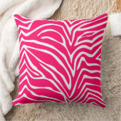 Hot Roze en Off White Zebra Of Elke Kleur Kussen (Deken)