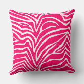 Hot Roze en Off White Zebra Of Elke Kleur Kussen (Achterkant)