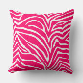 Hot Roze en Off White Zebra Of Elke Kleur Kussen (Voorkant)