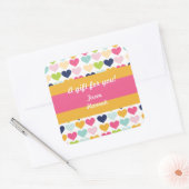 Hot-roze en Oranje aangepaste Sticker op zaterdag (Envelop)