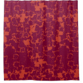 Hot-roze en Oranje Abstract Douchegordijn (Voorkant)