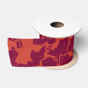 Hot-roze en Oranje Abstract Satijnen Lint