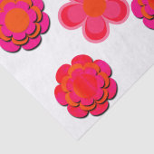Hot-Roze en Oranje bloemen Papierbladen oppakken Tissuepapier (Detail)