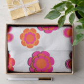 Hot-Roze en Oranje bloemen Papierbladen oppakken Tissuepapier (Geschenk)