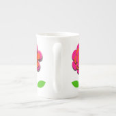 Hot-roze en Oranje bloemen Porselein Kop (Achterkant)