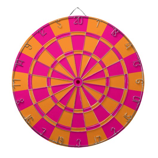 Hot-roze en Oranje Dartbord (Voorkant)