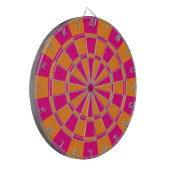 Hot-roze en Oranje Dartbord (Voorkant Links)