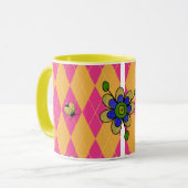 Hot-roze en Oranje Ladybug Mok (Voorkant links)