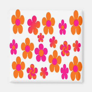 Hot-roze en Oranje Pop Magneet