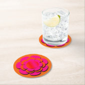 Hot-roze en Oranje ventilator Ronde Kartonnen Onderzetter (Insitu)