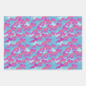 Hot-roze en Oranje vliegend beta Fish Blue Sky Inpakpapier Vel (Voorkant 2)