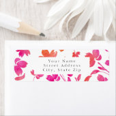 Hot-roze en Oranje Waterverf ventilatorstenen Etiket (Insitu)