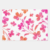 Hot-roze en Oranje Waterverf ventilatorstenen Inpakpapier Vel (Voorkant)