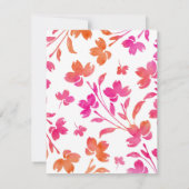 Hot-roze en Oranje Waterverf ventilatorstenen Kaart (Achterkant)