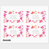 Hot-roze en Oranje Waterverf ventilatorstenen Rechthoekige Sticker (Vel)