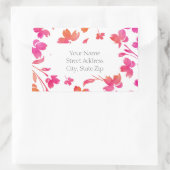 Hot-roze en Oranje Waterverf ventilatorstenen Rechthoekige Sticker (Tas)