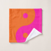 Hot-roze en Oranje Yin Yang Bad Handdoek (Wasdoekje)