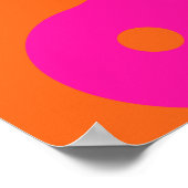 Hot-roze en Oranje Yin Yang Poster (Hoek)