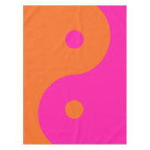 Hot-roze en Oranje Yin Yang Tafelkleed (Voorkant)