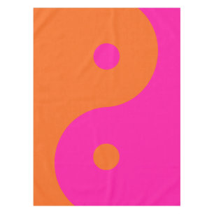Hot-roze en Oranje Yin Yang Tafelkleed