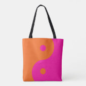 Hot-roze en Oranje Yin Yang Tote Bag (Achterkant)