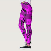 Hot-roze en Paarse 3D Ghost Camo-Leggings Leggings (Links)