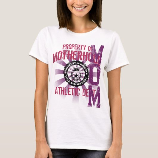 Hot-Roze en Paarse eigendommen van moederschapmam T-shirt (Voorkant)