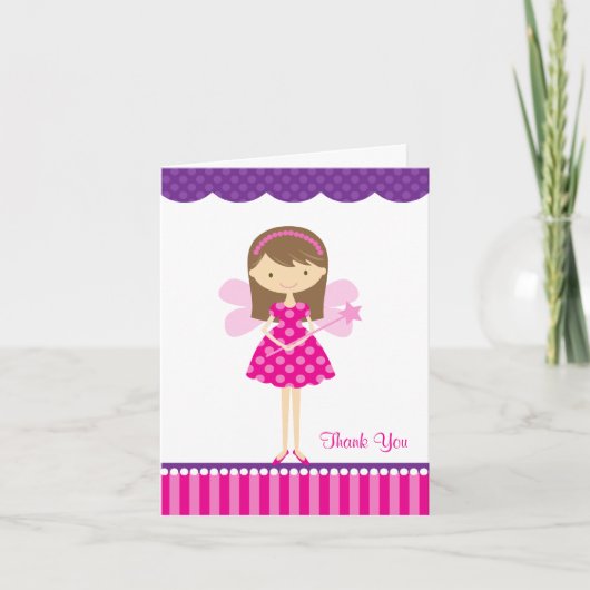 Hot Roze en Paarse Fairy Note Kaart (Voorkant)