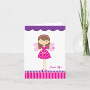Hot Roze en Paarse Fairy Note Kaart