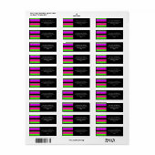 Hot-roze en Paarse toon- en strepen modern design Etiket (Full Sheet)