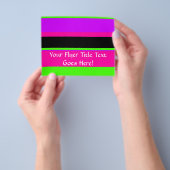 Hot-roze en Paarse toon- en strepen modern design Flyer (Hand)