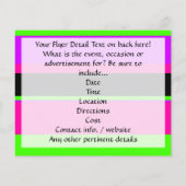 Hot-roze en Paarse toon- en strepen modern design Flyer (Achterkant)