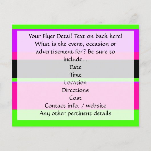 Hot-roze en Paarse toon- en strepen modern design Flyer (Achterkant)