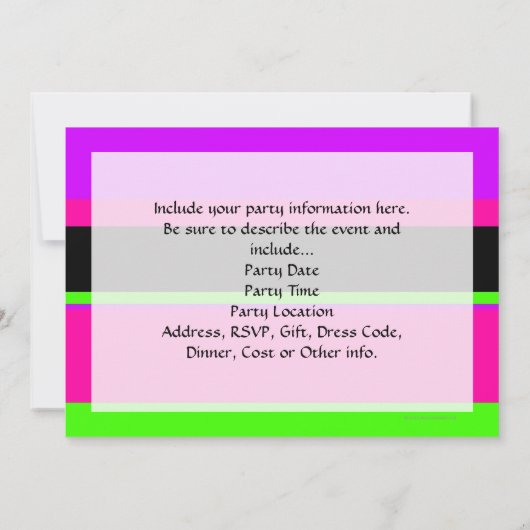 Hot-roze en Paarse toon- en strepen modern design Kaart (Achterkant)
