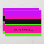 Hot-roze en Paarse toon- en strepen modern design Kaart (Voorkant / Achterkant)