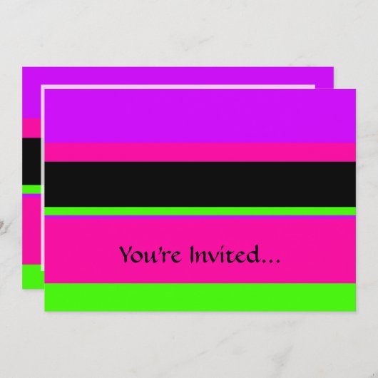 Hot-roze en Paarse toon- en strepen modern design Kaart (Voorkant / Achterkant)