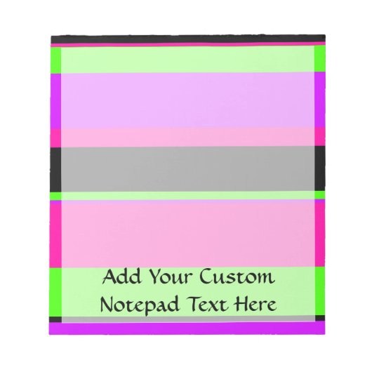 Hot-roze en Paarse toon- en strepen modern design Notitieblok (Voorkant)
