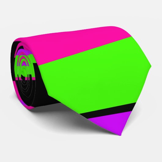 Hot-roze en Paarse toon- en strepen modern design Stropdas (Opgerold)