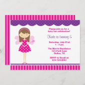 Hot-roze en Paarse uitnodiging (Voorkant / Achterkant)