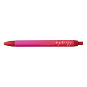 Hot-roze en Red Ombre Heart Handtekening Zwarte Inkt Pen (Voorkant)